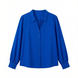 Stand collar button long sleeve shirt 纯色立领纽扣长袖衬衫