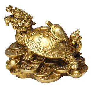 铜龙龟摆件八卦龙头龟家居饰品摆件送五帝钱挂件