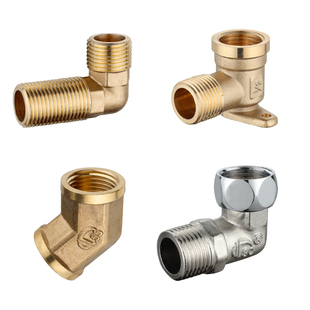 4分铜弯头加厚双外丝接头水管45度内外丝弯头DN15热水器活接弯头