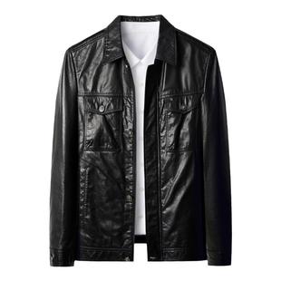 狄斯仑高端真皮皮衣男士2025秋冬季新款商务时尚头层牛皮翻领外套