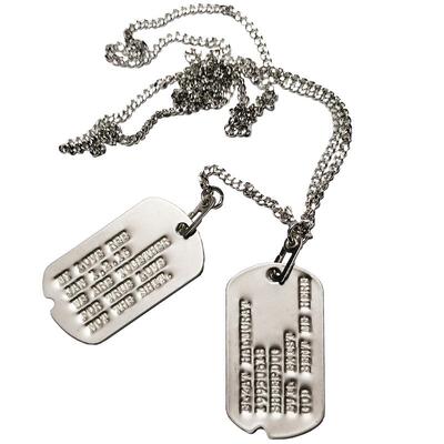 原装进口1940二战配链美式狗牌身份牌军牌不锈钢士兵吊牌套装定制