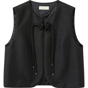 播商场同款新中式百搭马甲女25秋冬新款圆领外套BDS4MD3801