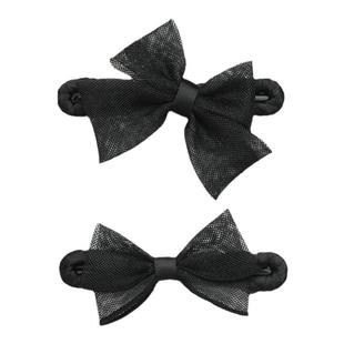 蝴蝶结边夹侧边发夹2025新款碎发刘海夹黑色夹子头饰发卡子一字夹