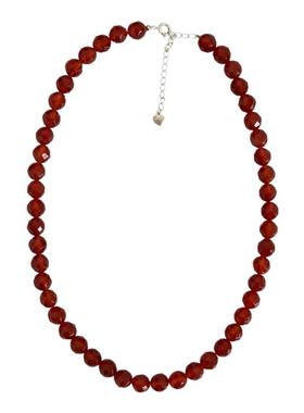 大米饰品】新中式国风切面圆珠红玛瑙串珠项链2025新款爆款锁骨链