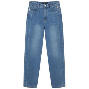 TeenieWeenie小熊奥莱女装轻暖绒牛仔裤冬季通勤休闲磨毛感烟管裤