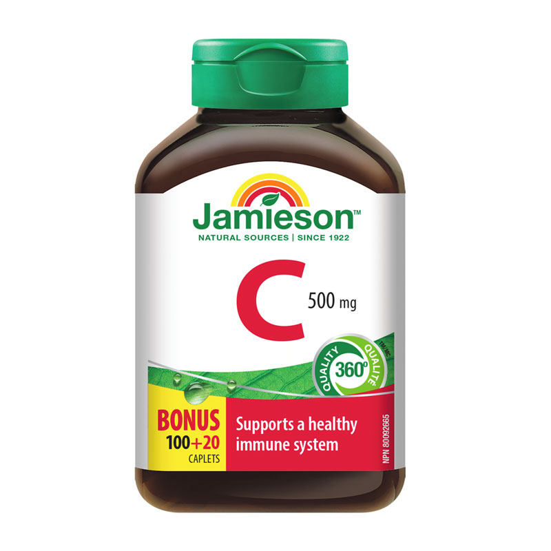 加拿大Jamieson健美生维生素C500mg维他命vc天然高浓度无糖维C