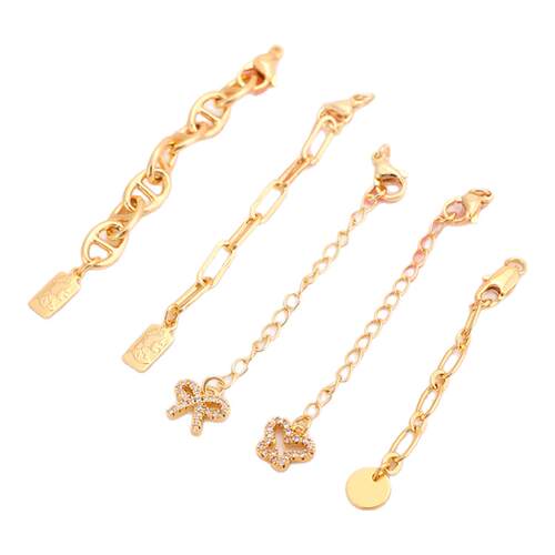 包18k金延长链手链项链加长链子diy配件珍珠锁骨链龙虾扣尾链材料