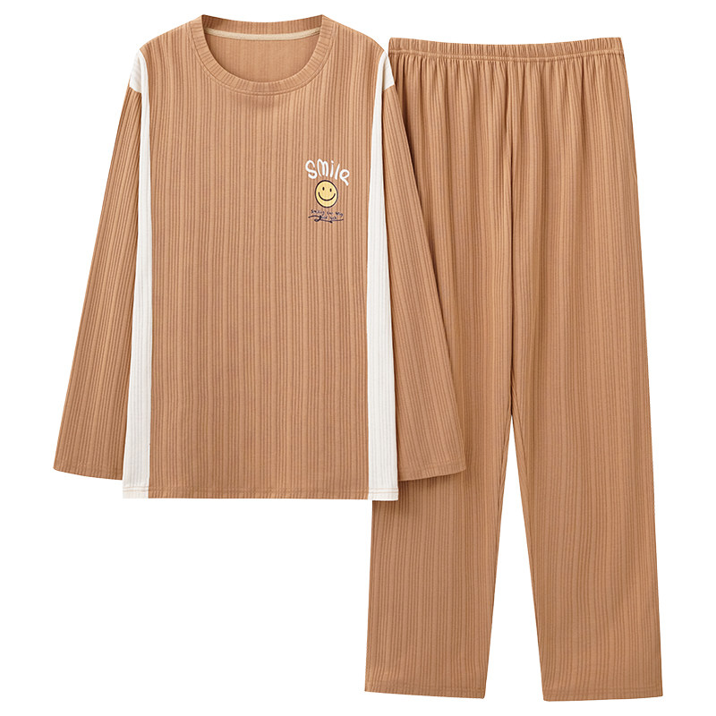 情侣棉韩版宽松长袖家居服套装