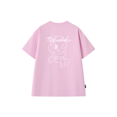 tokidoki潮牌26春夏新品后背字母卡通印花短袖情侣纯棉宽松t恤