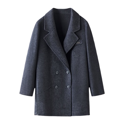 双面羊绒大衣赫本风西装毛呢外套