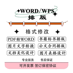 pdf转Word文档排版代制作度汇编辑格式修改资料公式人工校对录入