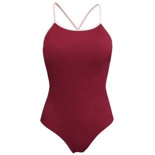 DK泳衣女红色泡温泉专用泳衣游泳馆衣服专用丝滑女孩运动竞技显瘦