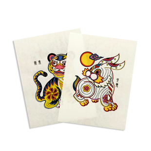 十二生肖年画木版年画工艺品鼠牛虎兔龙蛇马羊猴鸡狗猪生肖年画