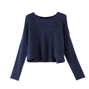 晚白【断码清仓】2026春款高级感毛衣气质圆领含羊毛针织衫女