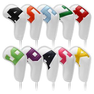 通用10个装 高尔夫球杆套保护套PU多彩加长简约款铁杆套GOLF CLUB