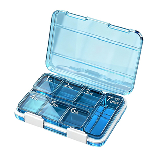 日本药盒盒一周七天便携式药品分装盒子随身旅行小分格密封大容量