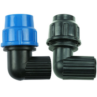 锐晨管件pe20 25分内丝弯头直接快接黑蓝帽快速接头pe活接