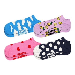 Happy Socks袜子女男袜夏季款薄荷曼波云朵棉袜短袜低帮ins潮透气