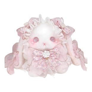 【栀子】洛丽塔Lolita垂耳兔玩偶包原创蝴蝶结可爱毛绒包珍珠手作