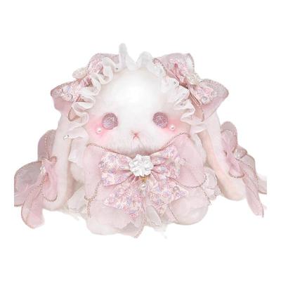 【栀子】洛丽塔Lolita垂耳兔玩偶包原创蝴蝶结可爱毛绒包珍珠手作