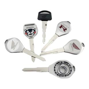 适用本田幼兽CC110摩托车钥匙胚纯金属机械钥匙改装白铜可定制