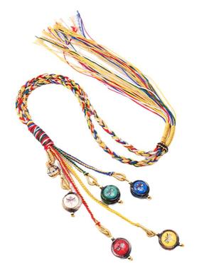 泰伽手编编织五路财神乌嘎盒车挂