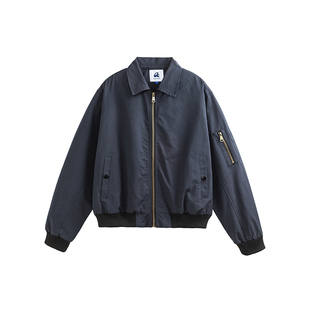 ONUN美式复古cleanfit教练夹克男生春秋百搭宽松休闲翻领飞行外套