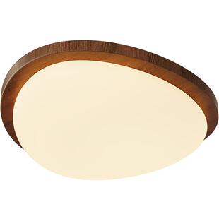 箭牌原木色卧室灯新款创意鹅卵石中古风吸顶灯护眼灯儿童房间灯具