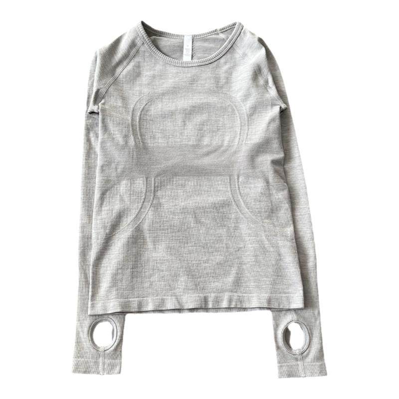 新品健身上衣圆领训练服透气高弹运动跑步速干瑜伽服长袖T恤女士