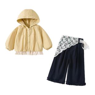 女童套装春装2026新款超巨好看韩系洋气女宝宝春秋款穿搭儿童衣服