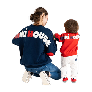 MIKIHOUSE亲子卫衣彩虹色复古时尚亲子款舒适保暖长袖卫衣