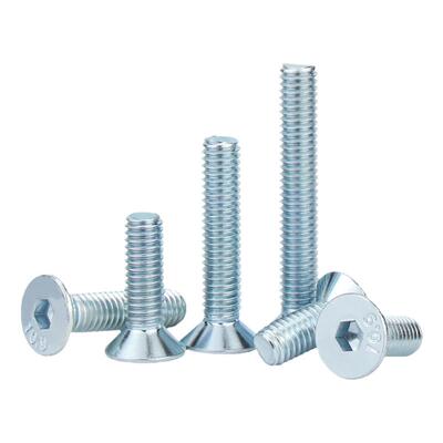 10.9级镀锌平头内六角螺丝螺钉M3M4M5M6M8 DIN7991沉头内六角螺栓