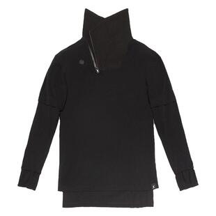 不作恶「生态领T恤」暗黑城市机能风长款翻领高领假两件打底春秋