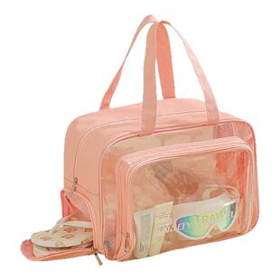 干湿分离游泳包干湿分离大容量女透明防水手提便携洗漱化妆收纳袋