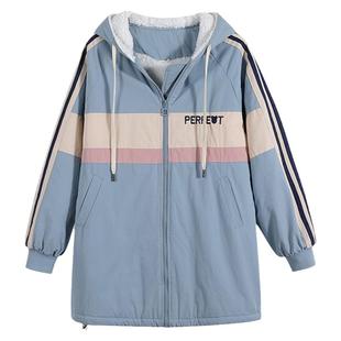 初中学生冬装女外套风衣加厚中长款2025秋季新款加绒上衣高中女生