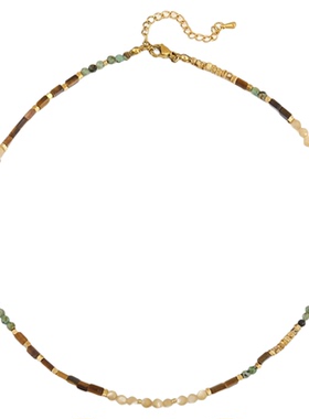 进口捷克珠虎眼石太阳吊坠项链