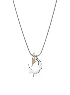 融化月亮男潮ins嘻哈项链