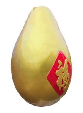 园区招牌标识手托柚子娃娃玻璃钢蜜柚公仔雕塑定制大型水果摆件