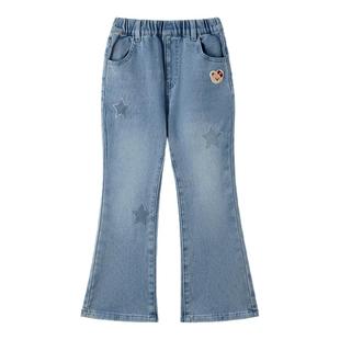 【Q暖丹宁莱卡】PawinPaw卡通小熊童装25年冬新款女童牛仔裤加绒