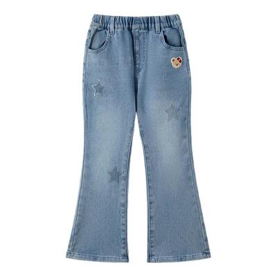 【Q暖丹宁莱卡】PawinPaw卡通小熊童装25年冬新款女童牛仔裤加绒