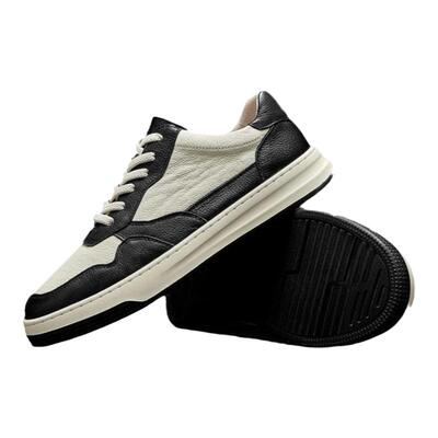 头层牛皮真皮熊猫鞋男款夏四季高级感板鞋百搭休闲皮鞋男潮鞋时尚