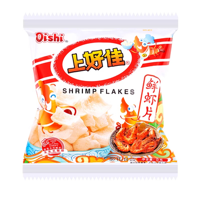 上好佳鲜虾片5g膨化零食办公室宿舍休闲追剧好吃零食儿童小吃食品