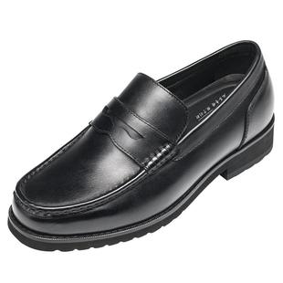 何金昌内增高男鞋6CM商务休闲一脚蹬套脚皮鞋男士增高乐福鞋隐形