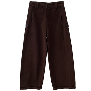 清仓特价全棉高腰显瘦松弛感工装牛仔裤女秋冬裤子宽松直筒阔腿裤