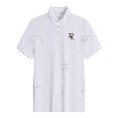霞湖世家刺绣短袖polo衫