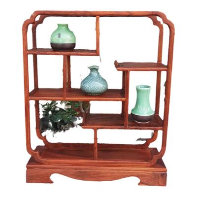花梨木小号博古架桌面茶具展示架