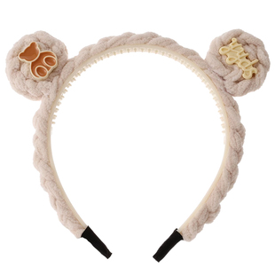 今年流行的可爱小熊毛绒儿童发箍女童不勒头洗脸发卡头箍头饰发捆