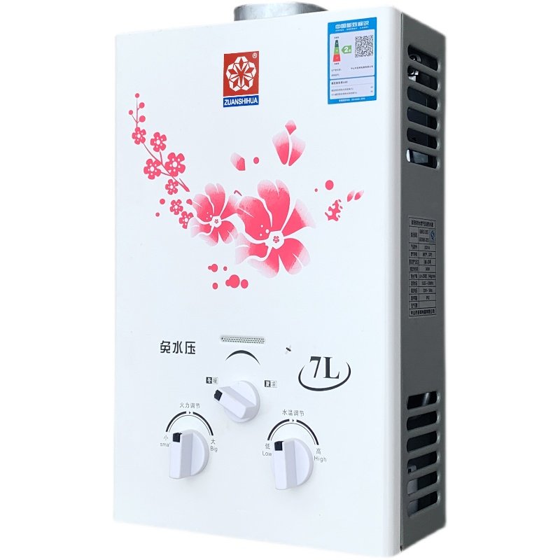 家用燃气热水器液化气煤气天然气低免水压强排式洗澡出租房用8升