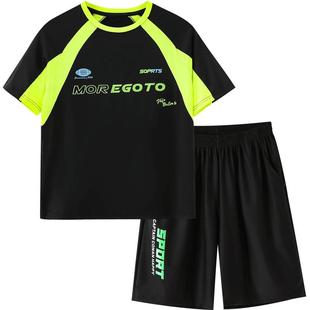 男童篮球服套装2025新款夏季薄款青少年胖男孩速干运动套装夏款潮