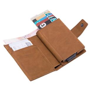 防盗刷RFID自动弹信用卡包铝合金属盒男士多卡位装卡的卡套钱包夹